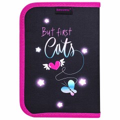 Пенал BRAUBERG с наполнением, 1 отделение, 1 откидная планка, 24 предмета, 21х14 см, "Cats first", 271525 - фото 3