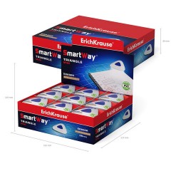 Ластик ERICH KRAUSE "SmartWay Mini Triangle", 37х35х9 мм, белый, треугольный, пластиковый держатель, 45552 - фото 5