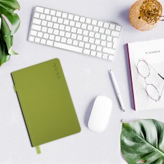 Ежедневник датированный 2026, А5, 138х213 мм, BRAUBERG "Essential", под кожу, держатель, зеленый, 117398 - фото 15