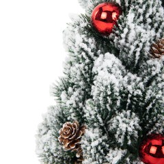 Ель новогодняя искусственная 32 см, заснеженная с декором, литой ПЭТ, ЗОЛОТАЯ СКАЗКА, 592514 - фото 3