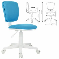 Кресло детское BRABIX "Joy MG-204W", без подлокотников, пластик белый, ткань TW, голубое, 533012 Кресло детское BRABIX "Joy MG-204W", без подлокотников, пластик белый, ткань TW, голубое, 533012 - фото 2