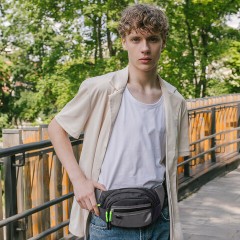 Сумка на пояс HEIKKI PROMPT (ХЕЙКИ), 2 отделения, регулируемый ремень, карман-антивор, черная, 37х14х5 см, 273928 - фото 15