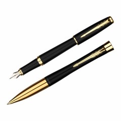 Набор PARKER "Urban Black GT": шариковая ручка синяя и перьевая ручка синяя, 2093381 - фото 2