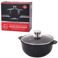 Кастрюля 3 л с жаропрочной крышкой, пятислойное антипригарное покрытие, ГАРДАРИКА "Орион", 1703-04-10