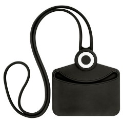 Бейдж горизонтальный для пропуска и ID-карт, СИЛИКОНОВЫЙ, 54х85 мм, шнурок 42 см, черный, BRAUBERG, 238908 - фото 3