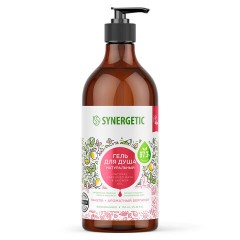 Гель для душа 750 мл SYNERGETIC "Пачули и ароматный бергамот", натуральный биоразлагаемый, 400009