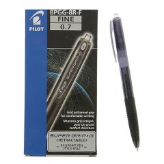 Ручка шариковая автоматическая с грипом PILOT Super Grip G, ЧЕРНАЯ, линия 0,22 мм, BPGG-8R-F B - фото 4