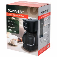 Кофеварка капельная SONNEN CM1095, 900 Вт, объем 1,8 л, подогрев кофе, противокапельная система, черная, 456334 Кофеварка капельная SONNEN CM1095, 900 Вт, объем 1,8 л, подогрев кофе, противокапельная система, черная, 456334 - фото 15