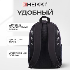 Рюкзак HEIKKI ENERGETIC (ХЕЙКИ) универсальный, эргономичный, "Korean", черный, 43х30х16 см, 272531 - фото 10