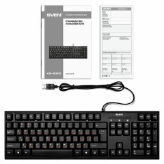 Клавиатура проводная SVEN KB-S300, USB, 104 клавиши, чёрная, SV-015756 Клавиатура проводная SVEN KB-S300, USB, 104 клавиши, чёрная, SV-015756 - фото 3