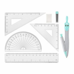Готовальня BRAUBERG SCHOOL KIT, 9 предметов, циркуль 125 мм, чертежные принадлежности, мятный цвет, 210716 Готовальня BRAUBERG SCHOOL KIT, 9 предметов, циркуль 125 мм, чертежные принадлежности, мятный цвет, 210716 - фото 2