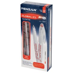 Ручка шариковая масляная PENSAN "Global-21", КРАСНАЯ, корпус прозрачный, узел 0,5 мм, линия письма 0,3 мм, 2221, 2221/12 Ручка шариковая масляная PENSAN "Global-21", КРАСНАЯ, корпус прозрачный, узел 0,5 мм, линия письма 0,3 мм, 2221, 2221/12 - фото 8