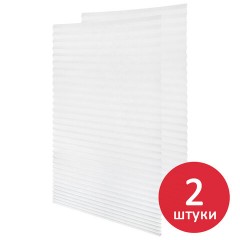 Жалюзи-плиссе, штора тканевая самоклеящаяся КОМПЛЕКТ 2 шт., BRABIX, 90х180 см, СТАНДАРТ+, 80 г/м2, цвет белый, 700009