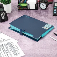 Папка-органайзер на кнопке 12 отделений, BRAUBERG "Extra", А4, синяя с голубым, 271933 - фото 7