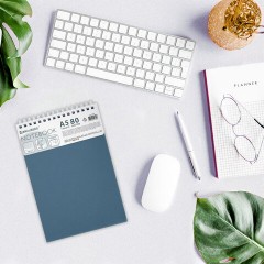 Блокнот А5, 80 л., силиконовый гребень, обложка пластик, клетка, BRAUBERG, синий, 117561 - фото 9