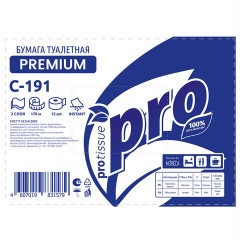 Бумага туалетная 170 метров, PROtissue (T2) PREMIUM, 2-слойная, белая, КОМПЛЕКТ 12 рулонов, С191 - фото 7