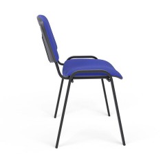 Стул для персонала и посетителей "ИЗО", черный каркас, ткань черно-синяя, В-12/С-14 - фото 4
