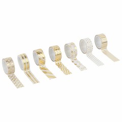 Клейкие WASHI-ленты для декора с фольгой ЗОЛОТИСТЫЕ, 15 мм х 3 м, 7 шт., рисовая бумага, ОСТРОВ СОКРОВИЩ, 661712 Клейкие WASHI-ленты для декора с фольгой ЗОЛОТИСТЫЕ, 15 мм х 3 м, 7 шт., рисовая бумага, ОСТРОВ СОКРОВИЩ, 661712 - фото 4