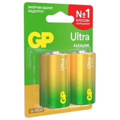Батарейки КОМПЛЕКТ 2 шт., GP Ultra G-Tech, D (LR20, 13А), алкалиновые, блистер, 13AU-CR2 - фото 5
