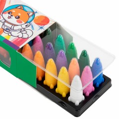 Восковые мелки фигурные BRAUBERG KIDS "РАКЕТА", НАБОР 24 цвета + НАКЛЕЙКИ В ПОДАРОК, 273083 - фото 3