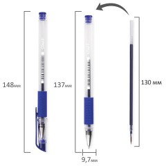 Ручки гелевые с грипом STAFF "EVERYDAY" GP-171, НАБОР 4 ЦВЕТА, узел 0,5 мм, линия письма 0,35 мм, 141826 - фото 12