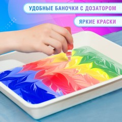 ЭБРУ набор для рисования на воде 5 цветов по 20 мл (20 картин), лоток А5, BRAUBERG HOBBY, 665353 - фото 8