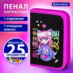 Пенал BRAUBERG, 1 отделение, 1 откидная планка, полиэстер, 21х14 см, "Anime girl", 272323 Пенал BRAUBERG, 1 отделение, 1 откидная планка, полиэстер, 21х14 см, "Anime girl", 272323 - фото 9