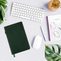 Ежедневник датированный 2026, А5, 138х213 мм, BRAUBERG "Essential", под кожу, держатель, темно-зеленый, 117394 - фото 15