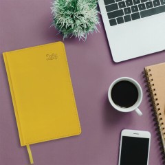 Ежедневник датированный 2026, А5, 138x213 мм, BRAUBERG "Rainbow", под кожу, желтый, 117082 - фото 5