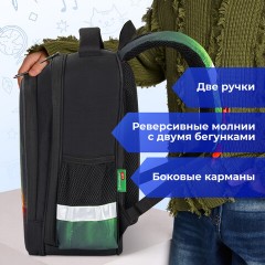 Ранец BRAUBERG KIDS STANDARD, 2 отделения, "Зеленый город", 36х28х14 см, 274428 - фото 14