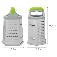 Терка 6-сторонняя 19,5 см, нержавеющая сталь, пластиковая ручка, прорезиненное основание, PRIMAURA (ПРИМАУРА), 702085 - фото 8