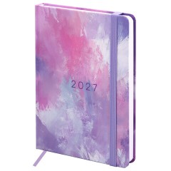 Ежедневник датированный 2027 с резинкой, 145х203 мм, А5, BRAUBERG, твердый, "Pastel", 117832