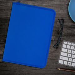 Папка объемная на молнии пластиковая на 4 кольцах, 35 мм, А4, BRAUBERG PIXEL, темно-синяя, 0,7 мм, 273080 - фото 7