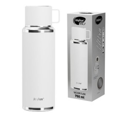 Термос 0,75 л JOYLUX (ДЖОЙЛЮКС) ULTRA, нержавеющая сталь SUS316, крышка/кружка, питейник, сито, белый матовый, 700315