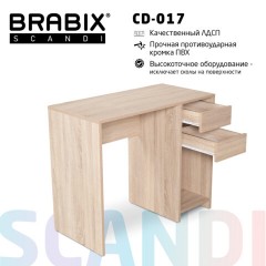 Стол письменный/компьютерный BRABIX "Scandi CD-017", 900х450х750 мм, 2 ящика, дуб сонома, 641895, ЦБ013706-2 - фото 21