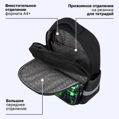 Рюкзак BRAUBERG FAVOUR, 2 отделения, 3 кармана, "Блоки", 40х29х15 см, 273124 - фото 17
