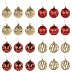 Шары ёлочные НАБОР 24 шт., 6 см, "Red&Gold", пластик, красные/золото, туба, ЗОЛОТАЯ СКАЗКА, 592169 Шары ёлочные НАБОР 24 шт., 6 см, "Red&Gold", пластик, красные/золото, туба, ЗОЛОТАЯ СКАЗКА, 592169 - фото 2