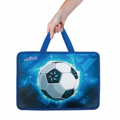 Папка на молнии с ручками ЮНЛАНДИЯ А4, 1 отделение, пластик, 80 мм, "Football", 272158 - фото 5
