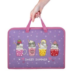 Папка на молнии с ручками ЮНЛАНДИЯ А4, 1 отделение, пластик, ширина 45 мм, "Sweet", 270947 Папка на молнии с ручками ЮНЛАНДИЯ А4, 1 отделение, пластик, ширина 45 мм, "Sweet", 270947 - фото 5