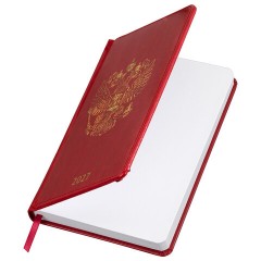 Ежедневник датированный 2027, А5, 138х213 мм, BRAUBERG "State", под кожу, красный, 118042 - фото 4