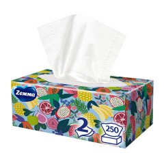 Салфетки косметические 2-слойные в картонном коробе, 250 штук, ZEMMA/ZEWA Everyday, 86791 - фото 13