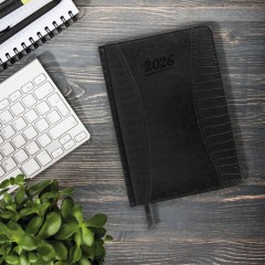 Ежедневник датированный 2026 А5 148х218 мм, GALANT "CombiContract", под кожу, черный, 117488 - фото 13