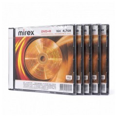 Диск DVD+R (плюс) MIREX, 4,7 ГБ, 16x, Slim Case, КОМПЛЕКТ 5 шт., UL130013A1F - фото 2