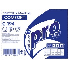 Полотенца бумажные с центральной вытяжкой 120 м, PROtissue (M1) COMFORT, 1-слойные, белые, КОМПЛЕКТ 12 рулонов, С194, C194 - фото 7