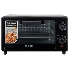 Мини-печь электрическая SONNEN EO-1001, 800 Вт, 10 л, таймер, нагрев до 230 °C, черная, 458308 - фото 2