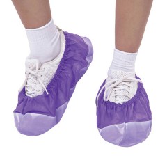 Бахилы ламинированные, КОМПЛЕКТ 500 шт., 38х16 см, спанбонд + ПВД, 100 мкм, 13 г, фиолетовые, ELEGREEN, ПВД-50/2р-Ф-Б - фото 2