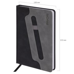 Ежедневник датированный 2026, А5, 138x213 мм, BRAUBERG "Assistant", под кожу, держатель, черный, 117376 - фото 2