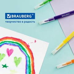 Фломастеры утолщенные 12 цветов, вентилируемый колпачок, BRAUBERG "PREMIUM", ПВХ-упаковка, 152196 - фото 11