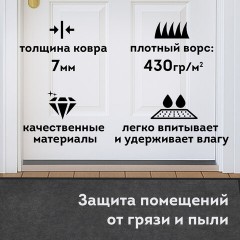 Коврик придверный 80х120 см, СЕРЫЙ, влаго-грязезащитный, 430 г/м2, ребристый, ЛЮБАША СТАНДАРТ, 701037 Коврик придверный 80х120 см, СЕРЫЙ, влаго-грязезащитный, 430 г/м2, ребристый, ЛЮБАША СТАНДАРТ, 701037 - фото 9