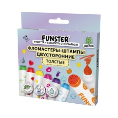 Фломастеры-штампы двусторонние FUNSTER (ФАНСТЕР) 8 цветов, ударопрочный наконечник, 152627 - фото 2